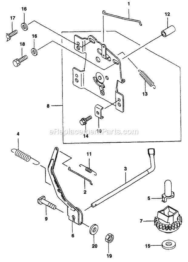 Equipment Control Diagram and Parts List for Z54L 53AC365K100 Cub Cadet Lawn Mower